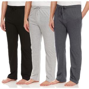 DARESAY Mens Lounge Pants with Pockets - Mens Pajama Pants - Lounge Pants Men, Up to 3XL Pack of 3 (Black,charcoal Grey,heather Grey)