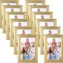 Giftgarden 4x6 Picture Frame Gold Set of 12, Multi Modern 4 x 6 Frames Bulk for Wall or Tabletop Display