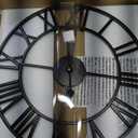 Antique Tower 16 inch Large Roman Numeral Wall Clock, Indoor Outdoor Patio Waterproof Oversized Decorative Contemporary Clock, Antique Black Metal Wall Clock Battery Operated Retro Art Hanging Clock,1 (16in)