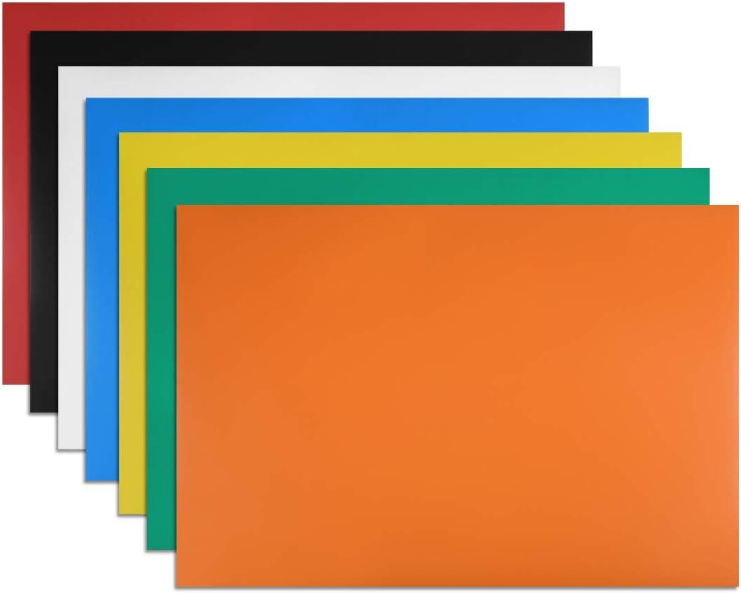 uxcell 7 Pcs Dry Erase Magnetic Strip 11.7" x 8" Magnetical Sheet Labels Stickers Writable Colorful for Whiteboards Refrigerator and Crafts