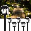 GIGALUMI Solar Pathway Lights 6 Pack Solar Lights, Waterproof Outdoor Path Light for Garden Yard Patio Lawn Porch Walkway Backyard Sidewalk (Warm White)