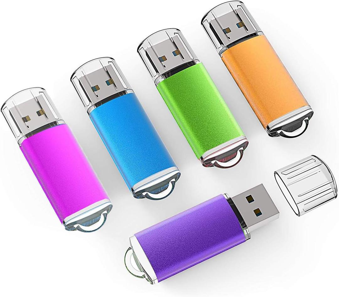 K&ZZ 16GB USB Flash Drive 5 Pack USB 2.0 Thumb Drives Memory Stick Gig Drive 16G Pen Drive USB Stick Flash Stick Jump Drive for PC Laptop, Multicolored
