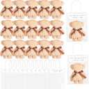 VitalCozy Baby Shower Favors Bear Bath Towel Gift Soft Coral Fleece Hand Towels with Bags for Wedding Graduation Valentine Baby Baptism Birthday Souvenir Supplies(Coffee,50 Sets)