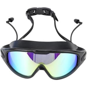 SUNGOOYUE Swim Goggles 2 Pack, Wide View Swim Goggles Anti Fog Anti Electroplating Design with Earplugs, No Leaking Swim Glasses for Swimming Diving Water Sports
