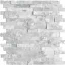 SUNWINGS Peel and Stick Mosaic Natural 3D Stone Self Adhesive Tiles, 12" x 11" 5-Sheet Stick on Backsplash for Kitchen Bathroom Fireplace Vanity, Mixed Gray 
