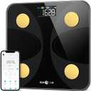 Scale for Body Weight and Fat Percentage, RunSTAR Digital Accurate Bathroom Smart Scale with Large Display, FSA&HSA Eligible 13 Body Composition Analyzer Sync App, Black Gold