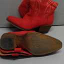 IUV Suede Cowboy Boots for Women Western Mid Calf Cowgirl Boots with Embroidered, Retro Snip Toe Fashion Boot With Chunky Block Heel Summer Fall Country Music Festival Cowboy Chic,Size 7