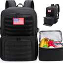 BERTASCHE Lunch Backpack, Laptop Backpack 15.6 inch Work Backpack w/Insulated Cooler Lunch box for Men Women, Tactical Casual Daypack for Commuter Picnic College,Black