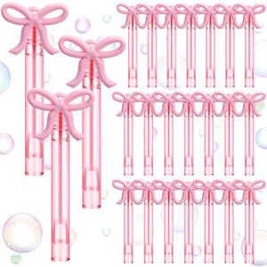 JellyArch 24 Pcs Pink Bow Party Favors Mini Bubble Wands for Kids with Detachable Topper Retro Rodeo Classroom Prizes for Bachelorette Birthday Gift Goody Bag Stuffer Party Supplies