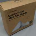 2-Pack Mini Crib Sheets Fitted - 38x26 Pack N Play Sheets for Pack and Play Mattress, Organic Cotton, Soft & Breathable Playard Bedding, Neutral Mini Toddler Bed Cover for Boys, Girls (Cove)