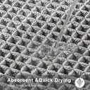 2 x Boho Bath Mat, Super Absorbent Non Slip Waffle Bathroom Rug, Washable, Ultra Soft Rubber Backed, 18x30in, Light Grey