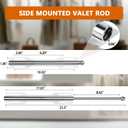 Closet Valet Rod Slide Out, Closet Pull Out Rod for Bedroom Laundry Room, Bathroom, Chrome
