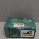 LANKER 6.5 Inch Rectangle White Ceramic Succulent Planter Pot Decorative Cactus Plant Pot Flower Container with Bamboo Tray (Rectangle 6.5 Inch)