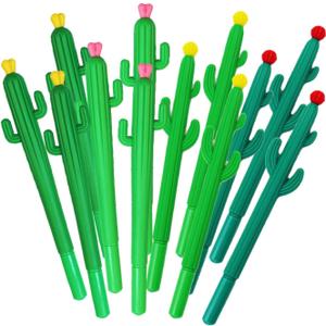 YYaaloa 12pcs Cactus Shape Gel Ink Writing Pens 0.5 mm Black Ink Fun Kawaii Pens Bulk for Kids Office School Supplies YYaaloa 12pcs Cactus Shape Gel Ink Writing Pens 0.5 mm Black Ink Fun Kawaii Pens Bulk for Kids Office School Supplies