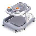 5-in-1 Baby Walker with Wheels Foldable Height-Adjustable Walker for Baby Boy 6-12 Months with Feeding Tray Multi-Functional Activity Center (Grey)