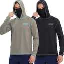 Fishing Shirts for Men,Long Sleeve Rash Guard Shirts Sun Protection Hoodie Athletic Running Hiking Shirt 1/2 Packs