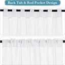 RYB HOME White Curtains for Bedroom - Linen Textured Semi Sheer Curtains Privacy for Bedroom Bathroom Kitchen Dining Office Window, 52 Wide x 45 inches Long, 2 Pcs
