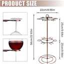 NQEUEPN Champagne Tower, 2 Tiers 12 Holders Champagne Tower Stand Metal Cocktail Tree Stand Wine Glass Drink Cup Shelves Rack for Beverage Cocktails Martini Margarita Bar Party Display