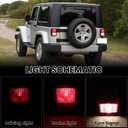 Clidr Tail Light Assembly for 2007-2018 Jeep Wrangler Rear Brake Stop Lamp w/Bulb Replace 55077891AH CH2800177 Left Driver Side