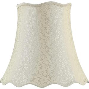 Aspen Creative 30501 Transitional Scallop Bell Shape Spider Construction Lamp Shade in Light Beige, 16" Wide (10" x 16" x 15")