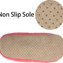 BenSorts Fuzzy Slipper Socks for Women Funny House Slippers with Grips (Pink, L)