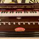 Harmonium Musical Instrument, Maharaja Musicals, 9 Stops, 3 1/2 Octave, Double Reed, Coupler, Dark Mahogany, 2024-25 Model, Standard, Padded Bag, A440 Tuned, Indian Sangeeta Harmonium - DC