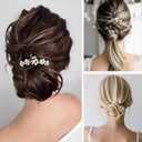 U Shaped Pearl Wedding Hair Pins for Bridal Women, Set of 9 (Gold)