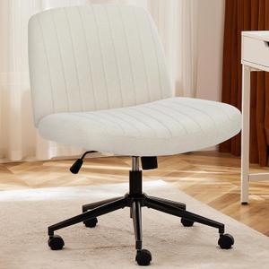 DUMOS Criss Cross Chair, Cross Legged Vanity Chair, Home Office, Upgrade-Fabric