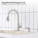 GAGALIFE Built in Counter Soap Dispenser (Brushed Nickel) for Kitchen Sink and Extension Tube Kit, Anti-Leakage Upgrade with 40" Tube No More Top Refill