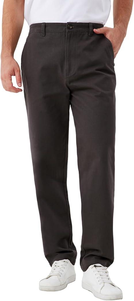 TTZ Mens Tall Chino Pants 34"/36"/38" Inseam 100% Cotton Casual Work Pantsfor Tall Men (Khaki)