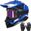 Youth Dirt Bike Helmets,MM605 Kids Full Face Motorcycle Helmet for Off-Road ATV UTV BMX Street Riding,Kids Motocross Helmet with Goggles Gloves, Medium