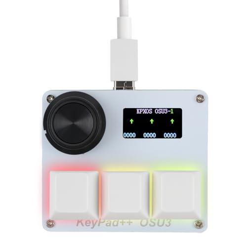 mydcjxktxdywd KPXOS OSU3X O3C Custom Gaming Keyboard with Magnetic Switches, Rapid Trigger Macro Keyboard for OSU and for Geometry Dash, RGB Backlight, Hall Effect he Magnetic Keyboard (White)