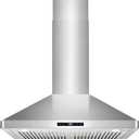COSMO COS-63ISS75 30 in. Lumin Collection 380 CFM Ducted Island Range Hood, Soft Touch Controls, LED Lights, Stainless Steel