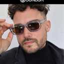 Retro Rectangle Sunglasses for Men Women Trendy Small Square Thick Frame Sun Glasses 90s Vintage Shades