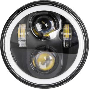 Zmoon 5 3/4 5.75 Inch LED Headlight for Motorcycle, Compatible with Harley Davidson Sportster Iron 883 Dyna Street Bob Super Wide Glide Low Rider Night Rod Train Softail, IP67 Waterproof, 1PCS