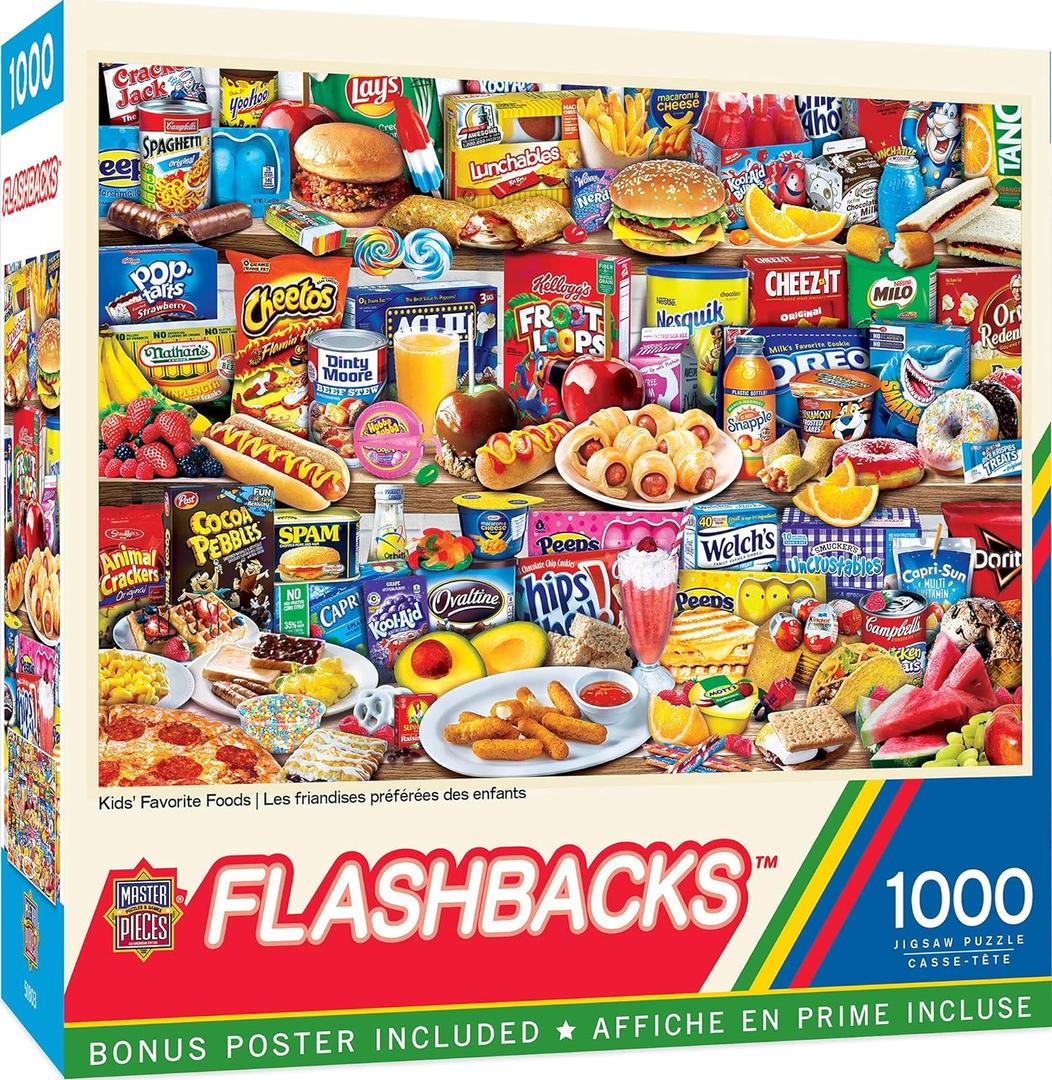 MasterPieces Kids Favorite Foods 1000-Piece Jigsaw Puzzle - Eco-Friendly Matte Finish - 19.25"x26.75" 