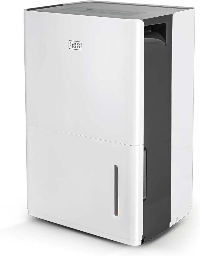 BLACK+DECKER 30-Pint Portable Dehumidifier, Dehumidifier for Home up to 3000 Sq. Ft. Coverage, For Basement and Medium to Large Spaces, Removable Bucket and Drain Hose Included, BD30MWSA, White