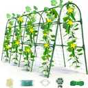 Cucumber Trellis for Raised Bed, U-Shape Garden Arch Metal Support for Climbing Plants, Metal Arch Plant Support Vegetables Trellis, Plant Support for Vine(Green, 63 * 30 * 47inch(L*W*H))
