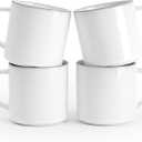 famiware Nature Coffee Mugs Set of 4, 14 oz Coffee Mug Set, Coffee Cups with Handle for Coffee, Tea, Cocoa and Milk, Microwave and Dishwasher Safe, Snowy White