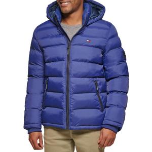 Tommy Hilfiger Men's Hooded Puffer Jacket (Standard and Big & Tall) (Medium, Royal Blue)