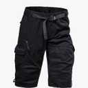 Mylldey Men's Cargo Shorts 3/4 Relaxed Fit Mens Running Shorts 7 Pockets Elastic Waist Cotton Hiking Shorts M
