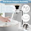 972-098J Plumbing-Equipment Brushed Nickel Drain Sink Stopper, Drain Sink Plug Part Push & Seal Drain Stopper Assembly