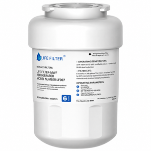 Lifefilter MWF Refrigerator Water Filter for GE MWF, MWFP, HDX FMG-1, MWFA, GWF, GSE25GSHECSS, WFC1201, RWF1060, 197D6321P006, 9991, PC75009 Refrigerator Water Filter