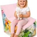 Clear Stuffed Animal Storage Chair for Kids Plush Toy Organizer Seat, Transparent Stuffed Animal Storage for Bedroom & Playroom, Holds Plush Toys - Pink