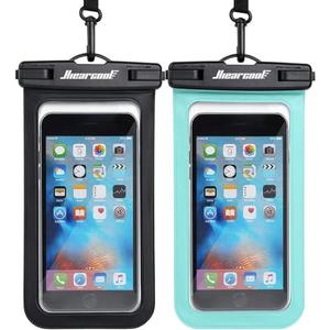 Hiearcool Waterproof Phone Pouch, IPX8 Waterproof Phone Case for iPhone 17/16/15/14 Pro Max, Cell Phone Dry Bag for Beach & Cruise Essentials, Touch Screen, Lanyard Included, 2 Pack (Fits Up to 8.9”)