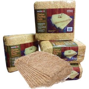 PRECISION PET Chicken Nesting Pads by Petmate 13 x 13 Premium Chicken Bedding Fit Most Nesting Boxes 10 Pack,Beige, Made in USA
