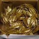 3 Pcs 6FT Christmas Garland Gold Glittered Artificial Magnolia Leaves for Mantle Christmas Tree Decorations Indoor Outdoor Hanging Garland Ornaments Garden Door Wall Window Stair Holiday Home Decor