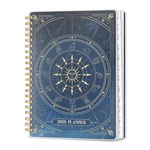 2026 Planner, A5 Weekly and Monthly Planners with Tabs, Spiral Bound Daily Calendar 2026 Planner, Agenda Organizers from Jan. to Dec., Hardcover Habit Tracker Journal 6.18" x 8.5"(Blue Marble)