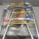 Drive Medical Two-Button Folding Walker w/ Wheels - Lightweight Rolling Mobility Support - Desk Arms - Adjustable Height - Dual Push-Button Operation - 5 Inch Front Wheels - Durable Aluminum - Silver