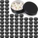 Patelai 64 Pieces Lip Balm Tin Containers Screw Top Round Tin Cans Aluminum Jar with Screw Lid, Empty Bottle Travel Cosmetic Sample Container for DIY(0.5 oz,Matte Black,)